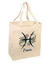 Pisces Symbol Large Grocery Tote Bag-Grocery Tote-TooLoud-Natural-Large-Davson Sales