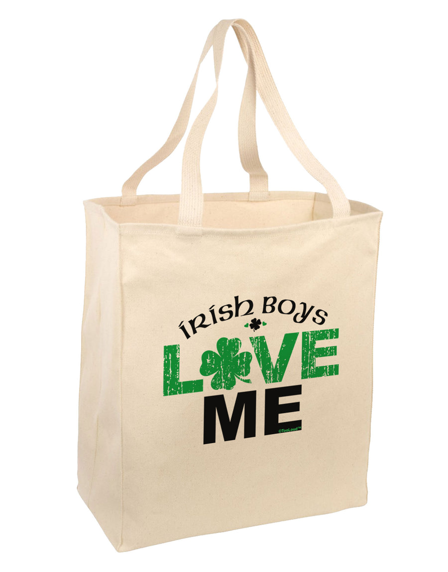 Irish Boys Love Me Large Grocery Tote Bag-Grocery Tote-TooLoud-Natural-Large-Davson Sales