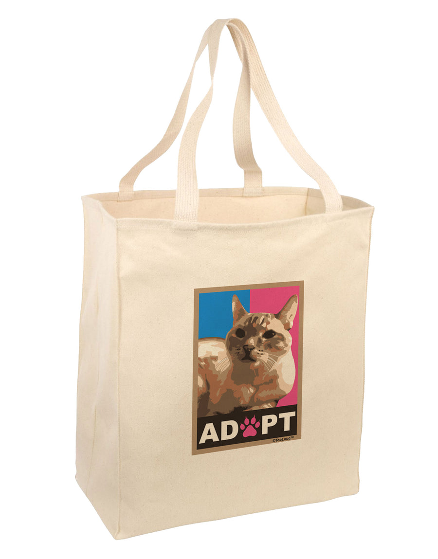 Adopt Cute Kitty Cat Adoption Large Grocery Tote Bag-Grocery Tote-TooLoud-Natural-Large-Davson Sales