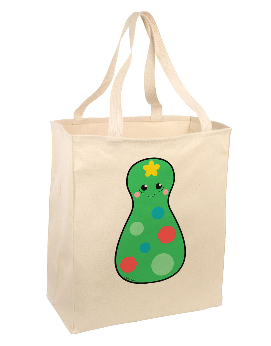 Cute Christmas Tree Matryoshka Nesting Doll Large Grocery Tote Bag-Grocery Tote-TooLoud-Natural-Large-Davson Sales