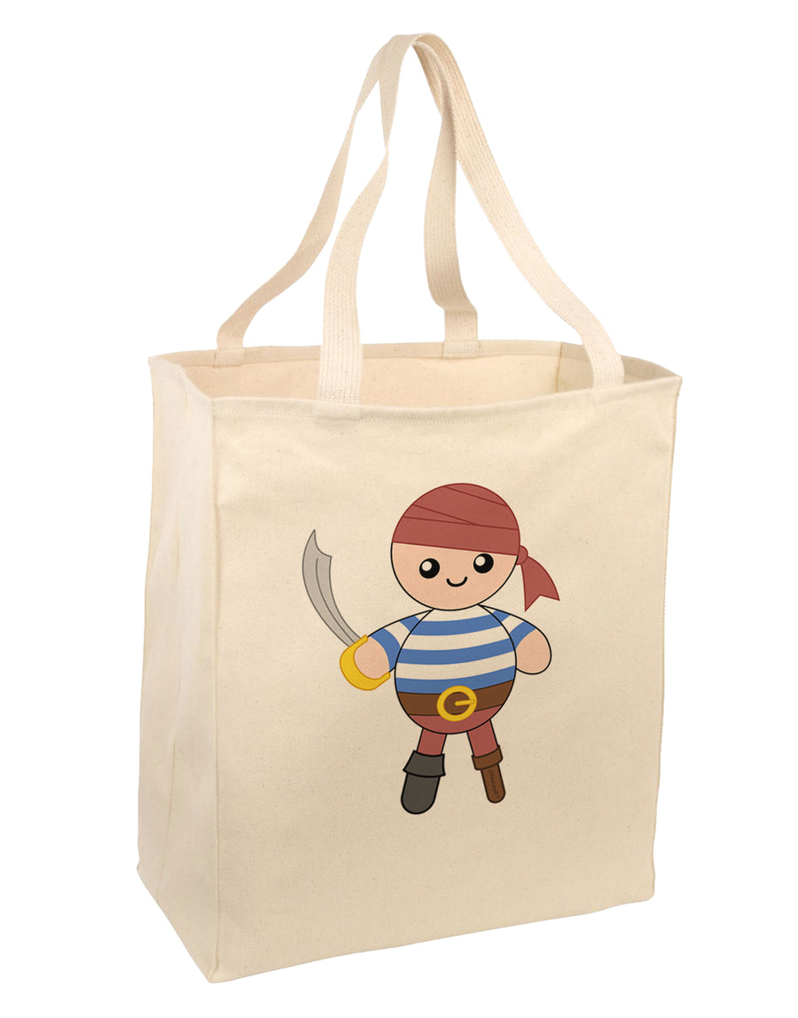 Petey the Pirate - Halloween Large Grocery Tote Bag-Grocery Tote-TooLoud-Natural-Large-Davson Sales