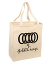 Five Golden Rings Text Large Grocery Tote Bag-Grocery Tote-TooLoud-Natural-Large-Davson Sales