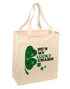 He's My Lucky Charm - Right Large Grocery Tote Bag-Grocery Tote-TooLoud-Natural-Large-Davson Sales