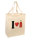 I Heart Sriracha Design Large Grocery Tote Bag by TooLoud-Grocery Tote-TooLoud-Natural-Large-Davson Sales