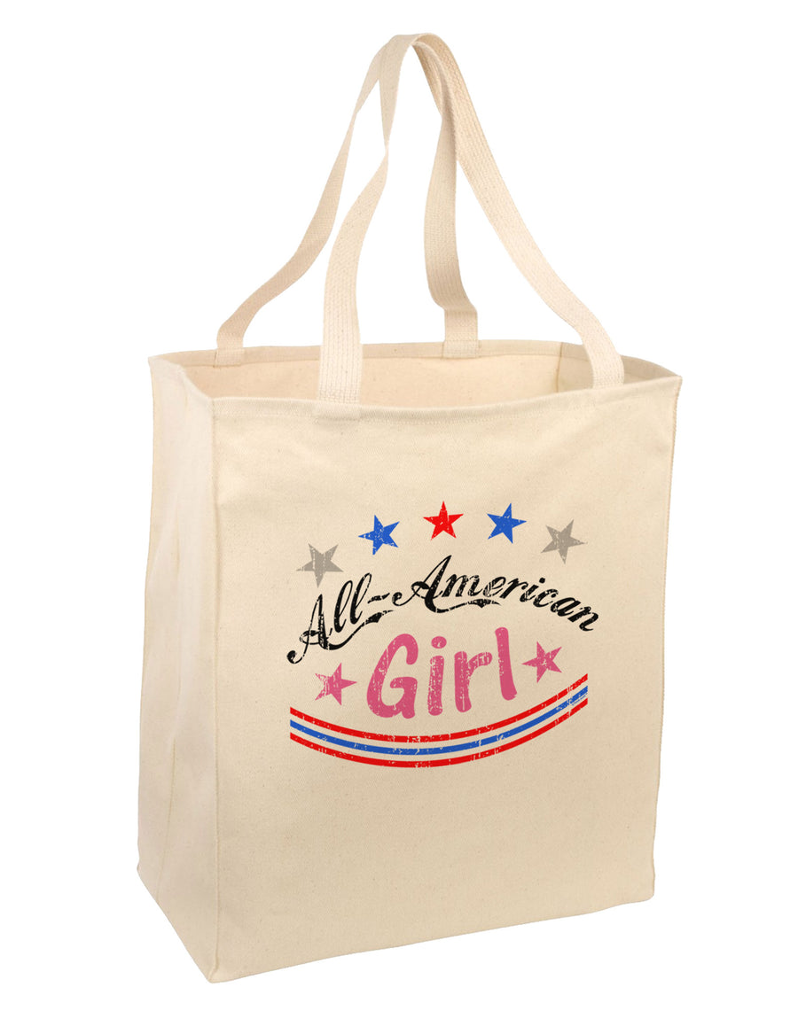 All-American Girl Large Grocery Tote Bag-Grocery Tote-TooLoud-Natural-Large-Davson Sales