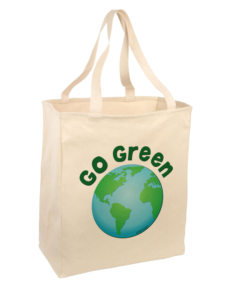 Go Green - Planet Earth Large Grocery Tote Bag-Grocery Tote-TooLoud-Natural-Large-Davson Sales