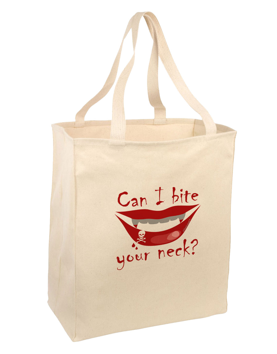 Bite your neck Large Grocery Tote Bag-Grocery Tote-TooLoud-Natural-Large-Davson Sales