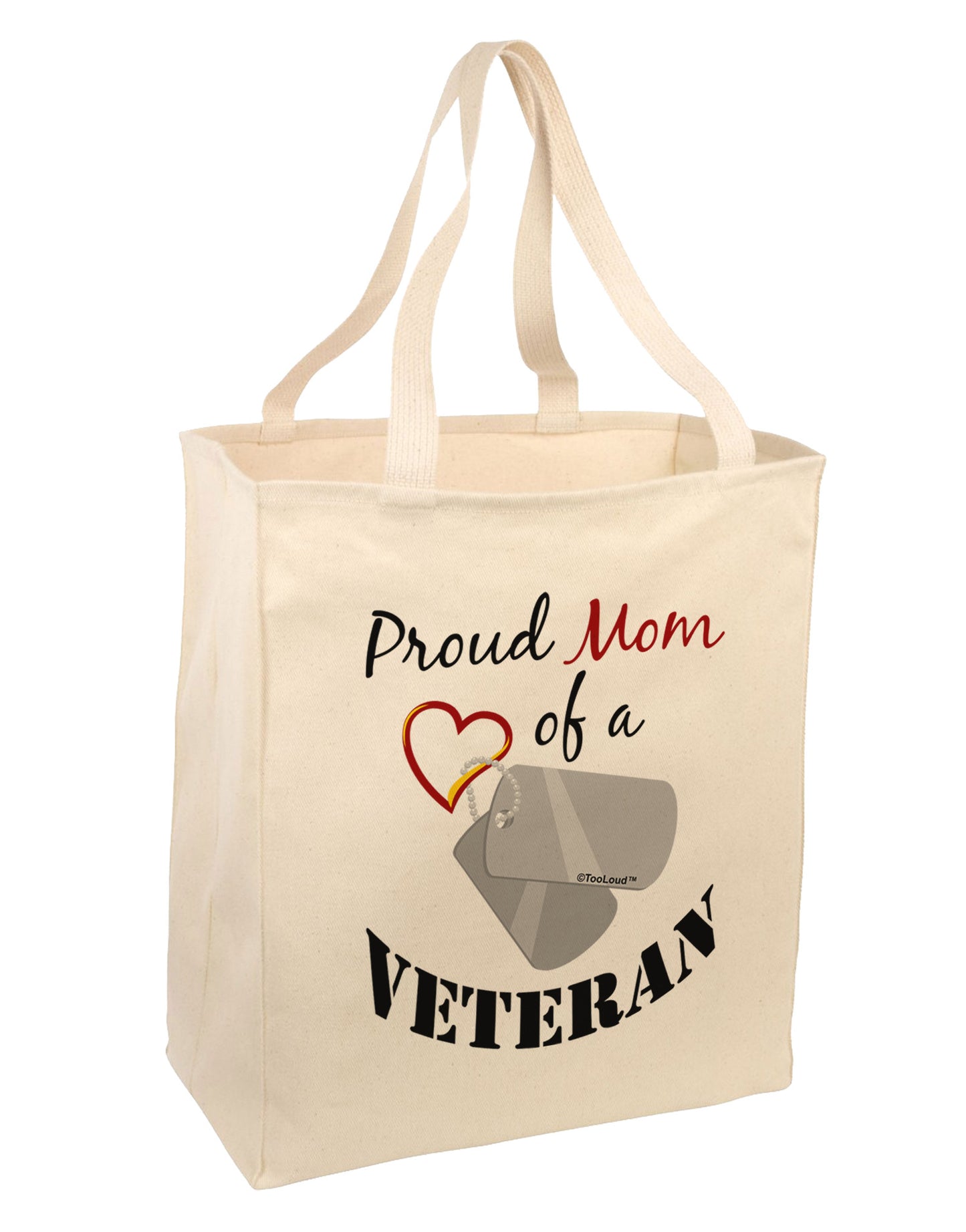 Mom of Veteran Large Grocery Tote Bag-Grocery Tote-TooLoud-Natural-Large-Davson Sales