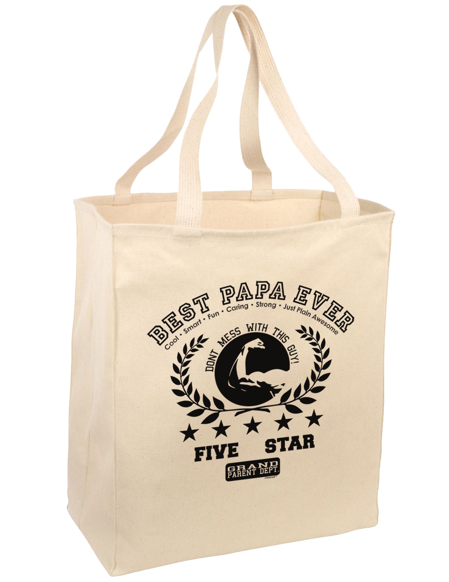 Best Papa Ever Collegiate Large Grocery Tote Bag-Grocery Tote-TooLoud-Natural-Large-Davson Sales