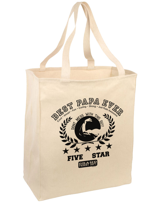 Best Papa Ever Collegiate Large Grocery Tote Bag-Grocery Tote-TooLoud-Natural-Large-Davson Sales