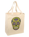 Version 7 Poison Day of the Dead Calavera Large Grocery Tote Bag-Grocery Tote-TooLoud-Natural-Large-Davson Sales