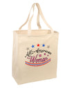 All-American Woman Large Grocery Tote Bag-Grocery Tote-TooLoud-Natural-Large-Davson Sales