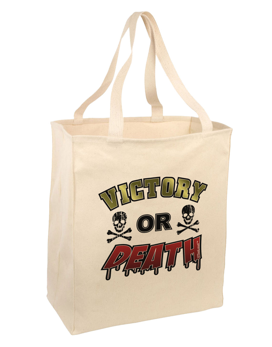 Victory Or Death Large Grocery Tote Bag-Grocery Tote-TooLoud-Natural-Large-Davson Sales