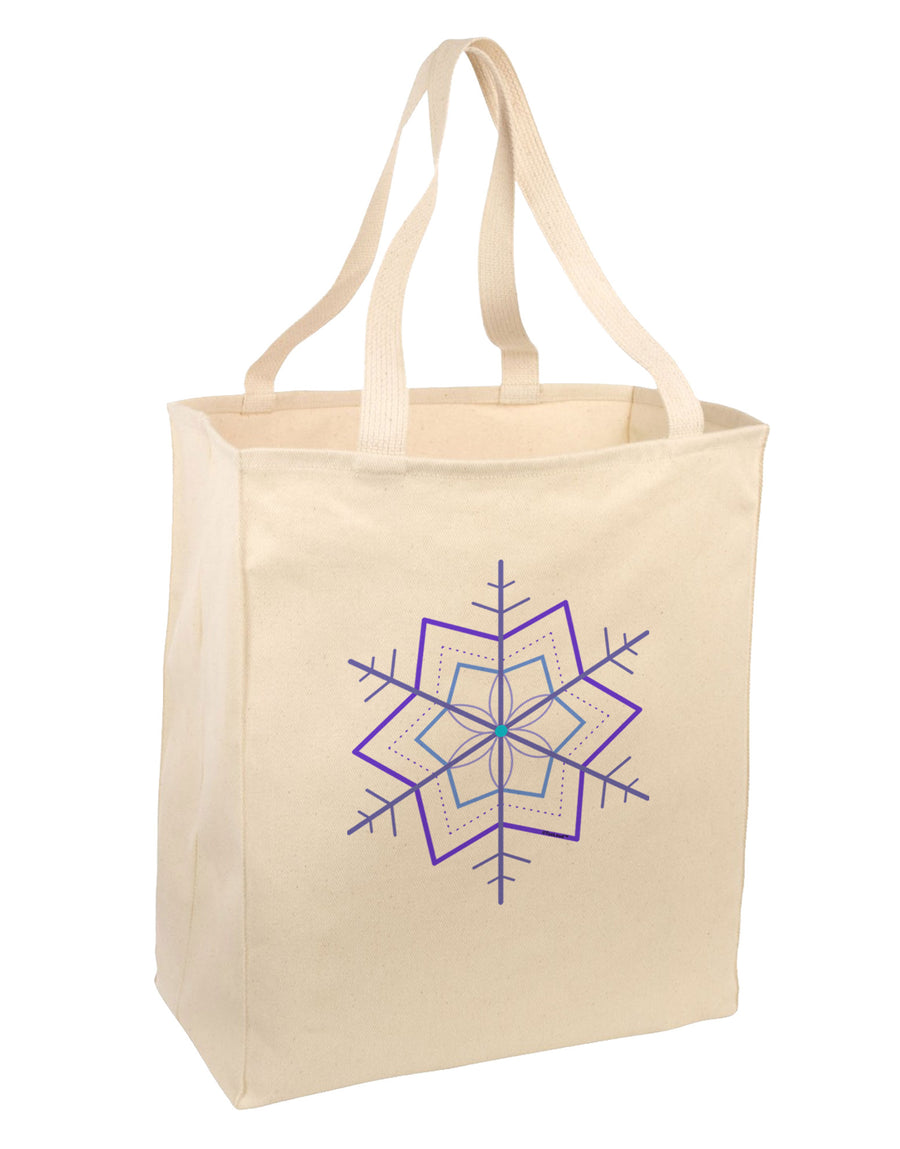 Snowflake Star Christmas Large Grocery Tote Bag-Grocery Tote-TooLoud-Natural-Large-Davson Sales