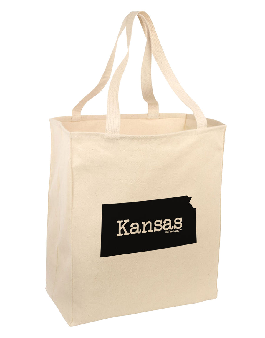 Kansas - United States Shape Large Grocery Tote Bag-Grocery Tote-TooLoud-Natural-Large-Davson Sales