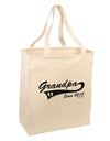 Grandpa Since 2015 Large Grocery Tote Bag by TooLoud-Grocery Tote-TooLoud-Natural-Large-Davson Sales