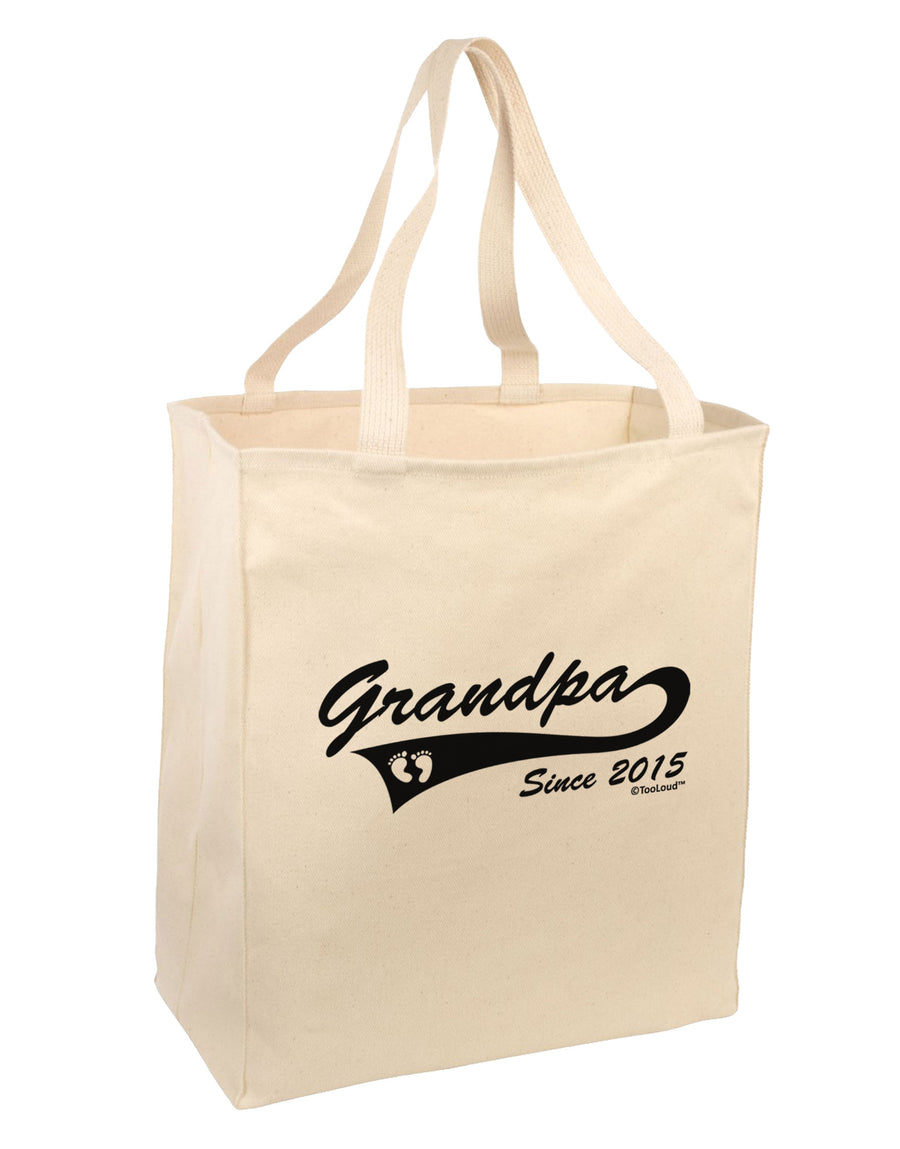 Grandpa Since 2015 Large Grocery Tote Bag by TooLoud-Grocery Tote-TooLoud-Natural-Large-Davson Sales