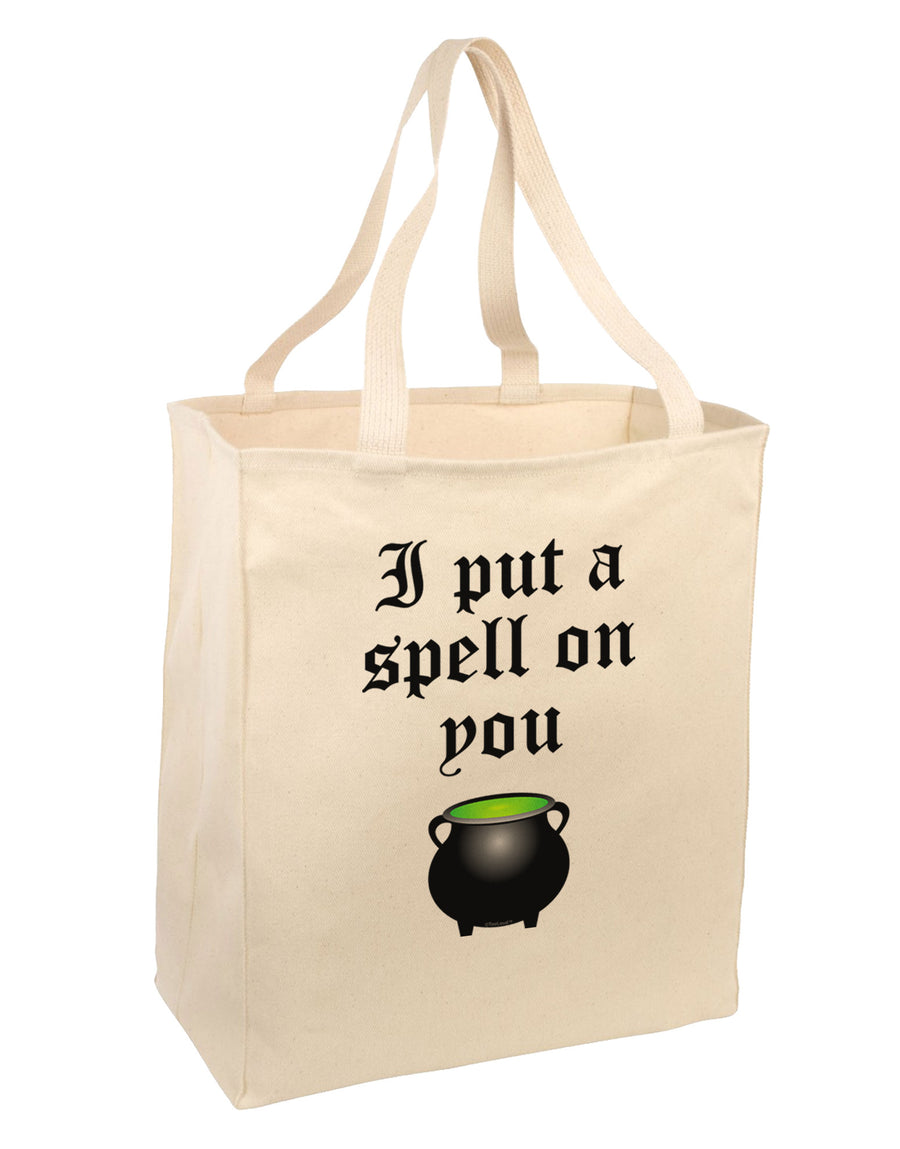 I Put A Spell On You Witches Cauldron Halloween Large Grocery Tote Bag-Grocery Tote-TooLoud-Natural-Large-Davson Sales