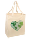 World Globe Heart Large Grocery Tote Bag-Grocery Tote-TooLoud-Natural-Large-Davson Sales