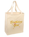 Birthday Girl Text Large Grocery Tote Bag-Natural by TooLoud-Grocery Tote-TooLoud-Natural-Large-Davson Sales