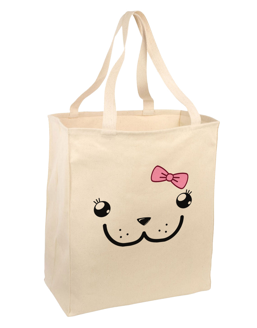 Kyu-T Face - Dewina Cute Girl Dugong Large Grocery Tote Bag-Grocery Tote-TooLoud-Natural-Large-Davson Sales