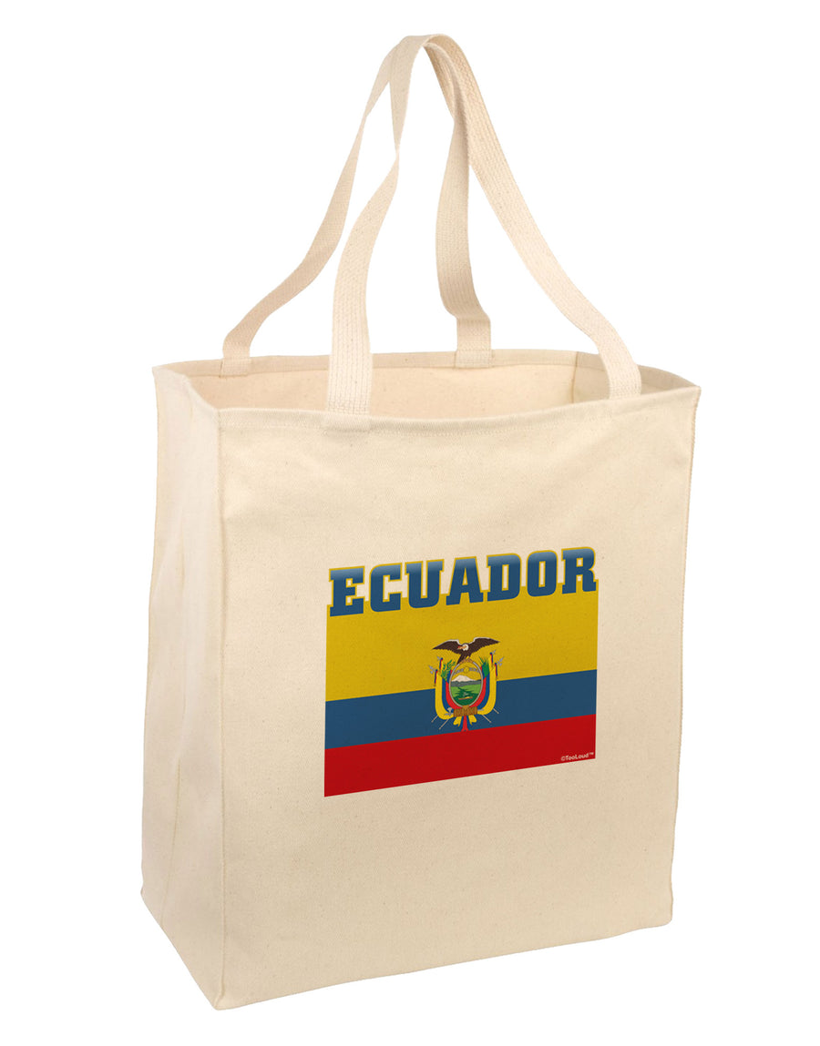 Ecuador Flag Large Grocery Tote Bag-Grocery Tote-TooLoud-Natural-Large-Davson Sales