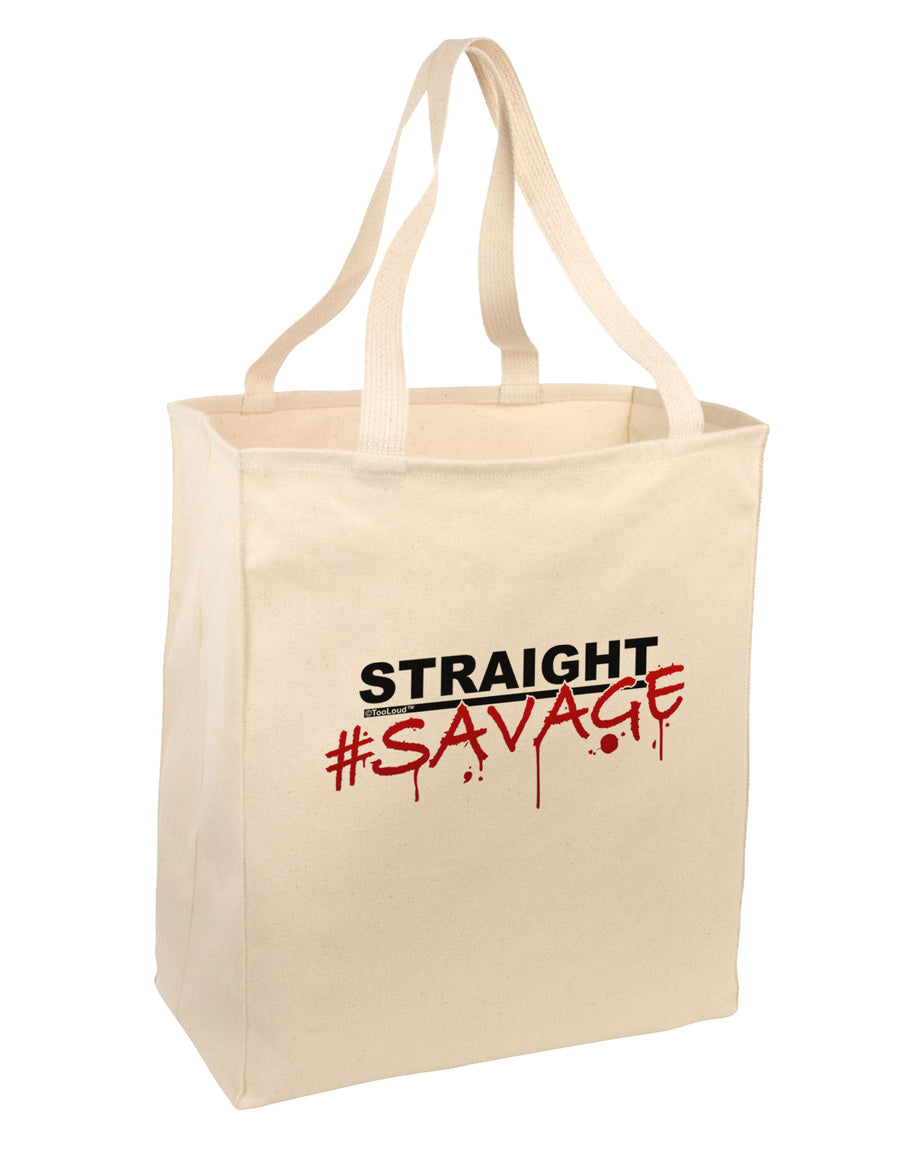 Straight Savage Large Grocery Tote Bag-Grocery Tote-TooLoud-Natural-Large-Davson Sales