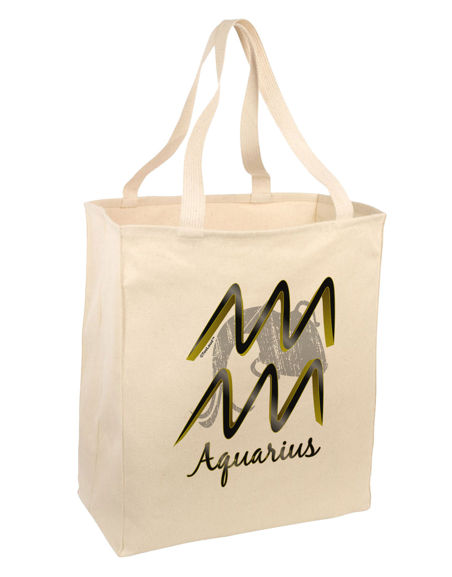 Aquarius Symbol Large Grocery Tote Bag-Grocery Tote-TooLoud-Natural-Large-Davson Sales