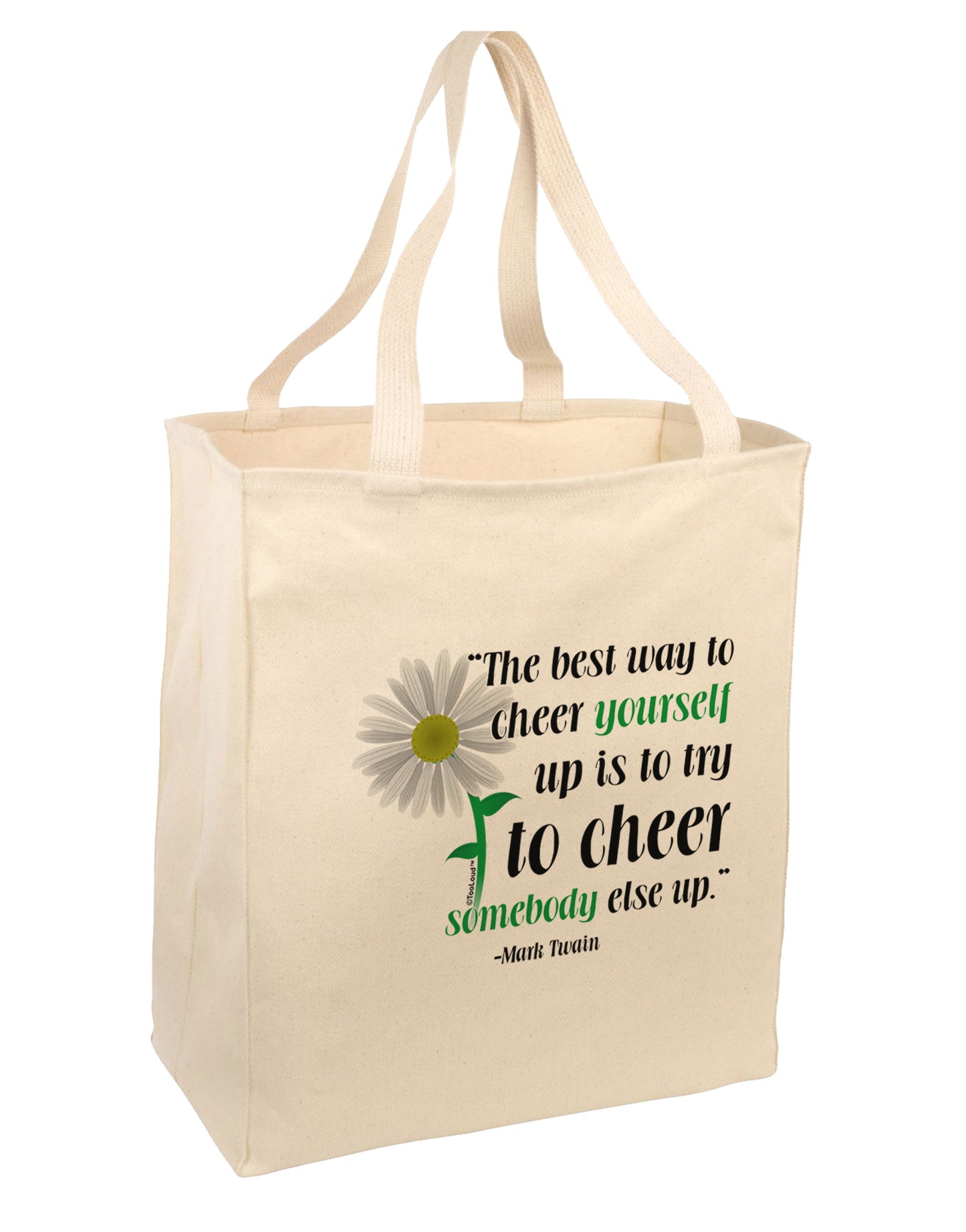 Cheer Yourself Up Mark Twain Large Grocery Tote Bag-Natural-Grocery Tote-TooLoud-Natural-Large-Davson Sales