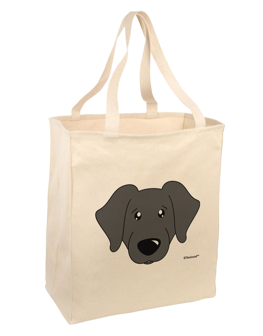 Cute Black Labrador Retriever Dog Large Grocery Tote Bag by TooLoud-Grocery Tote-TooLoud-Natural-Large-Davson Sales