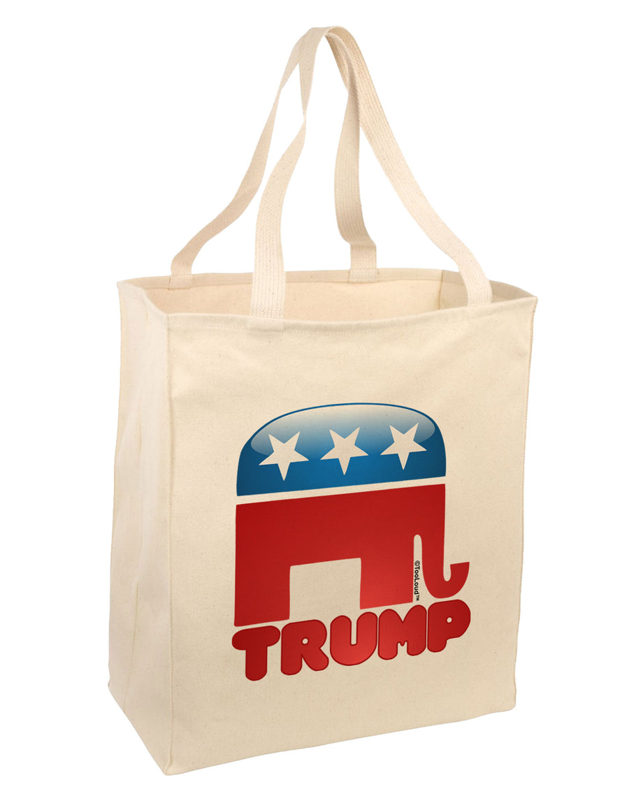 TooLoud Trump Bubble Symbol Large Grocery Tote Bag-Grocery Tote-TooLoud-Natural-Large-Davson Sales