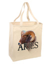 Majestic Aries Picture Large Grocery Tote Bag-Natural-Grocery Tote-TooLoud-Natural-Large-Davson Sales