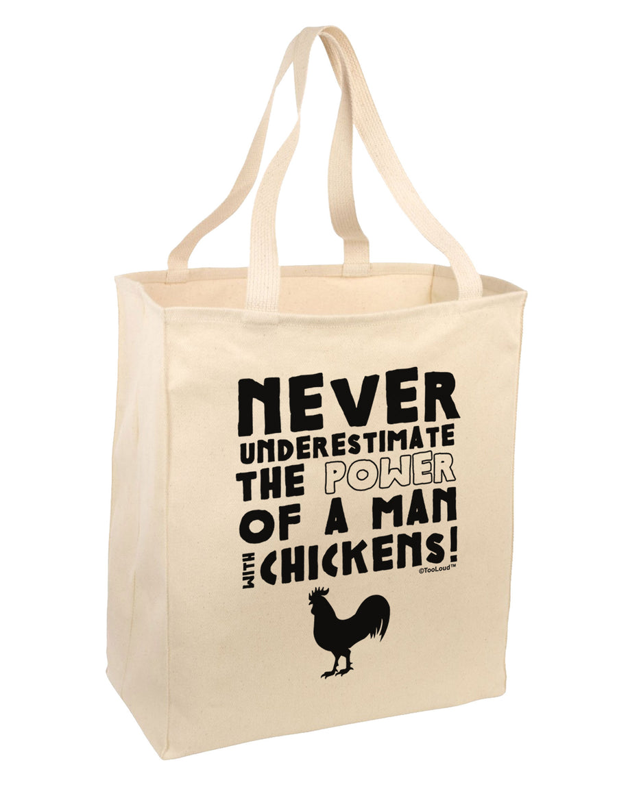 A Man With Chickens Large Grocery Tote Bag by TooLoud-Grocery Tote-TooLoud-Natural-Large-Davson Sales