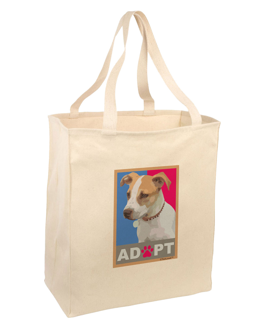 Adopt Cute Puppy Cat Adoption Large Grocery Tote Bag-Grocery Tote-TooLoud-Natural-Large-Davson Sales