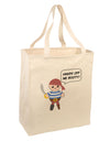 Hands Off Me Booty - Petey the Pirate Large Grocery Tote Bag-Grocery Tote-TooLoud-Natural-Large-Davson Sales