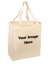 Custom Personalized Image and Text Large Grocery Tote Bag-Natural