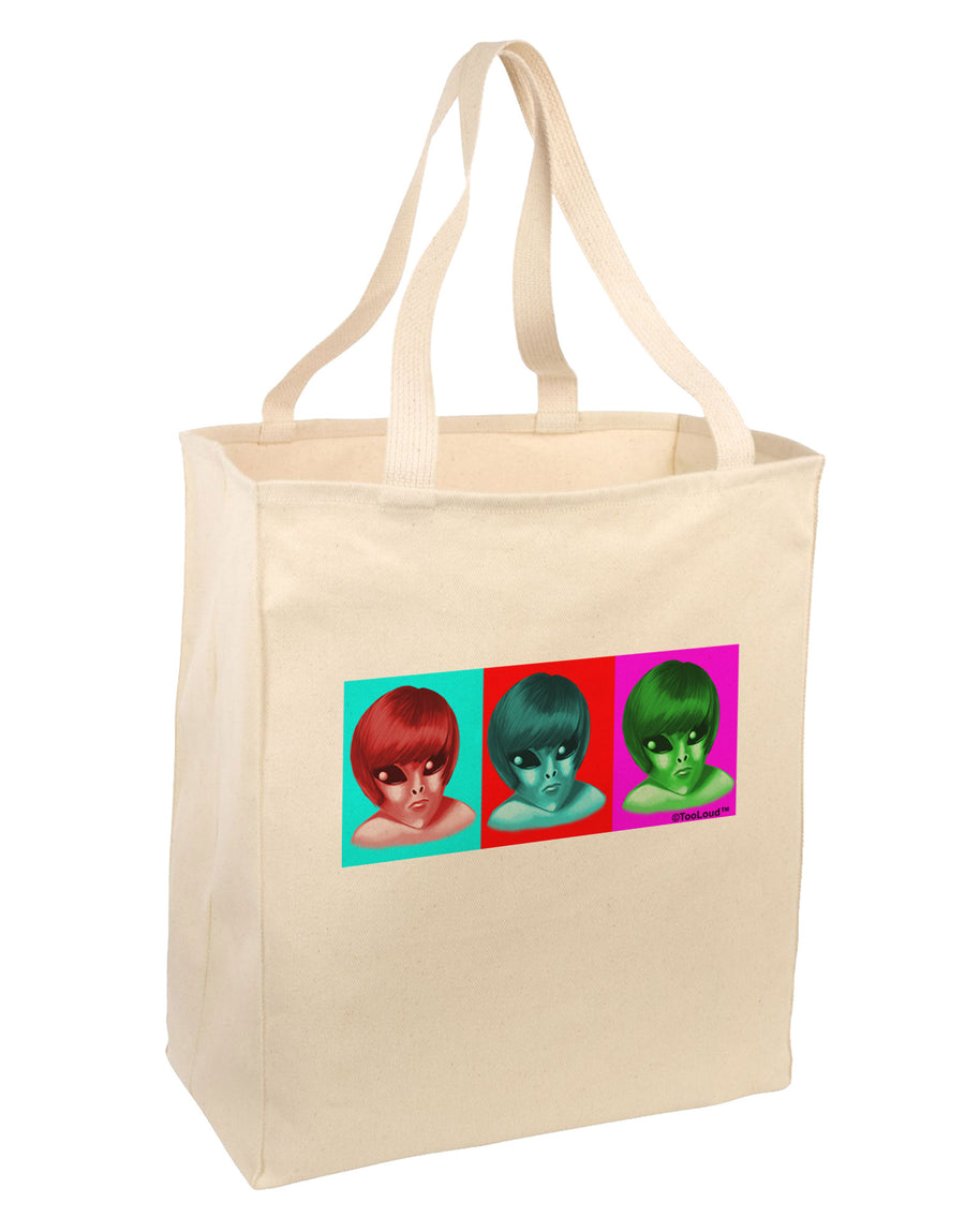 Extraterrestial Pop-art #2 Large Grocery Tote Bag by TooLoud-Grocery Tote-TooLoud-Natural-Large-Davson Sales