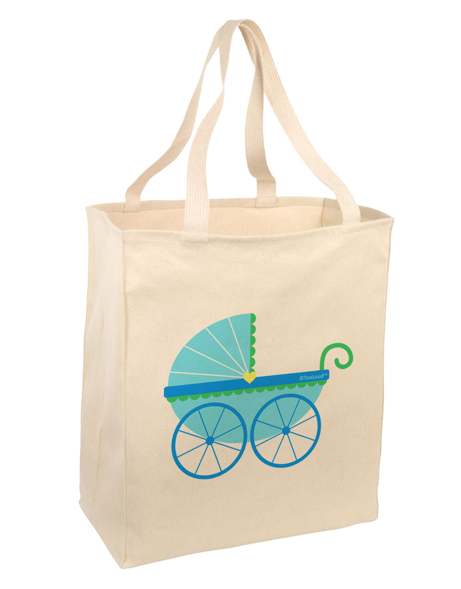 Baby Boy Carriage Large Grocery Tote Bag-Grocery Tote-TooLoud-Natural-Large-Davson Sales