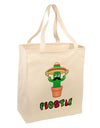 Fiesta Cactus Text Large Grocery Tote Bag by TooLoud-Grocery Tote-TooLoud-Natural-Large-Davson Sales