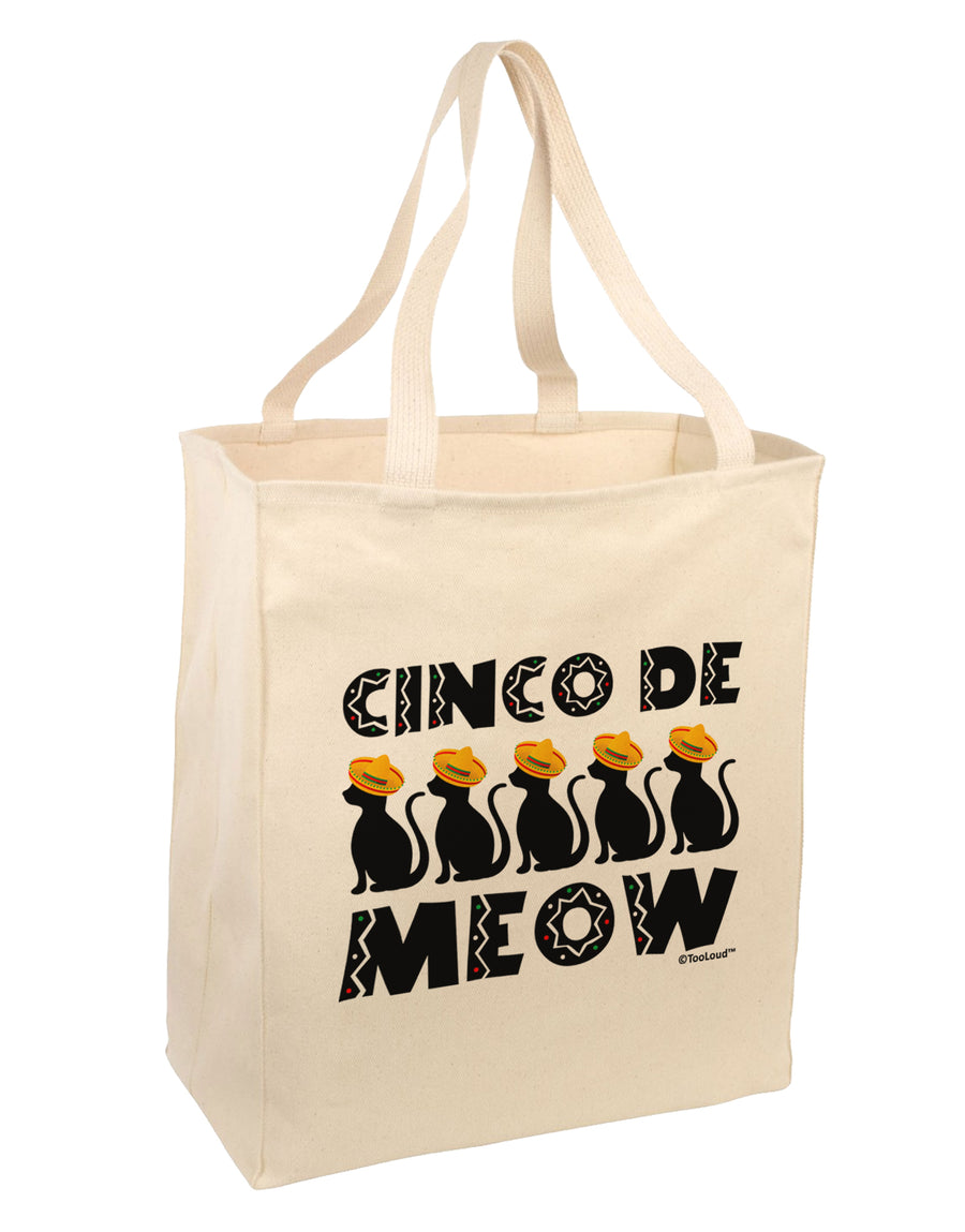 Five Cats - Cinco de Meow Large Grocery Tote Bag by TooLoud-Grocery Tote-TooLoud-Natural-Large-Davson Sales