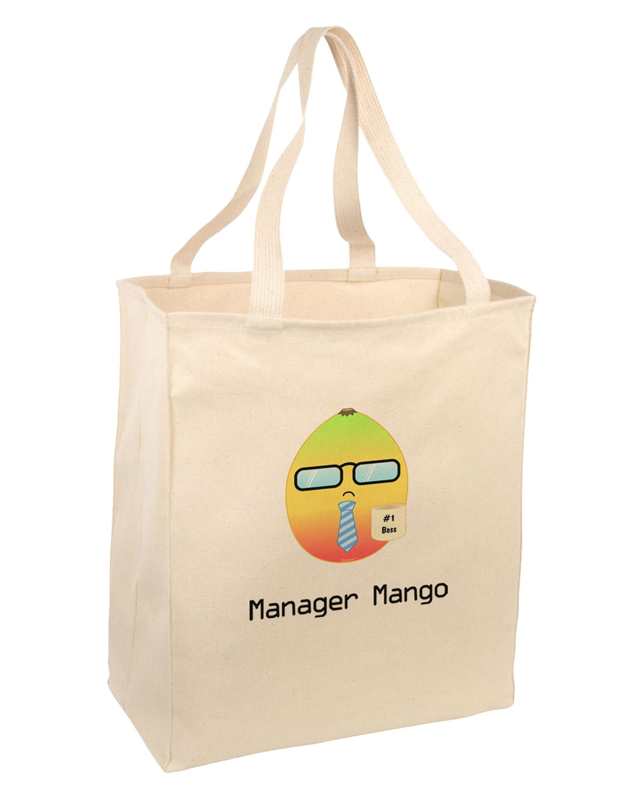 Manager Mango Text Large Grocery Tote Bag-Grocery Tote-TooLoud-Natural-Large-Davson Sales