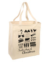 TooLoud Twelve Days of Christmas Text Large Grocery Tote Bag-Grocery Tote-TooLoud-Natural-Large-Davson Sales