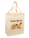 Chicks Dig Me Large Grocery Tote Bag-Grocery Tote-TooLoud-Natural-Large-Davson Sales