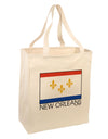 New Orleans Louisiana Flag Text Large Grocery Tote Bag-Grocery Tote-TooLoud-Natural-Large-Davson Sales