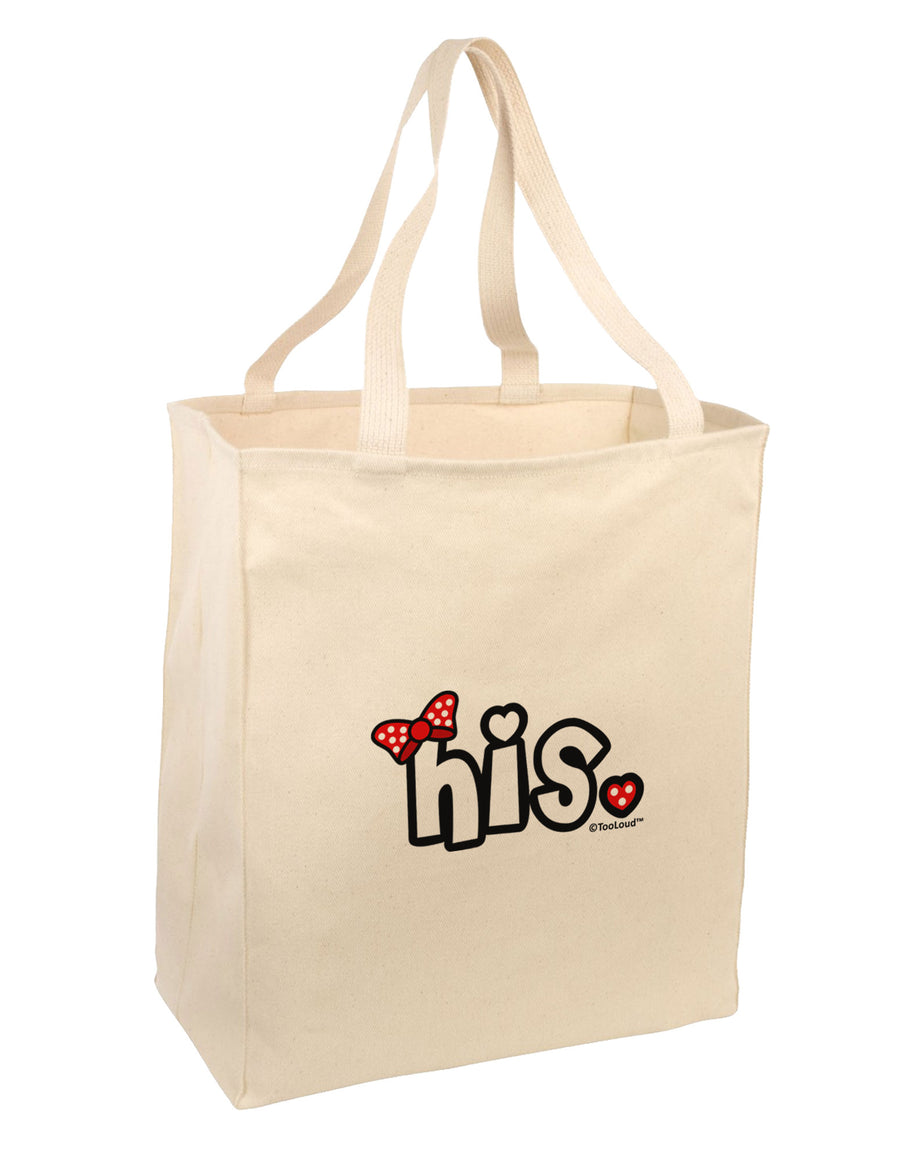 Matching His and Hers Design - His - Red Bow Large Grocery Tote Bag by TooLoud-Grocery Tote-TooLoud-Natural-Large-Davson Sales