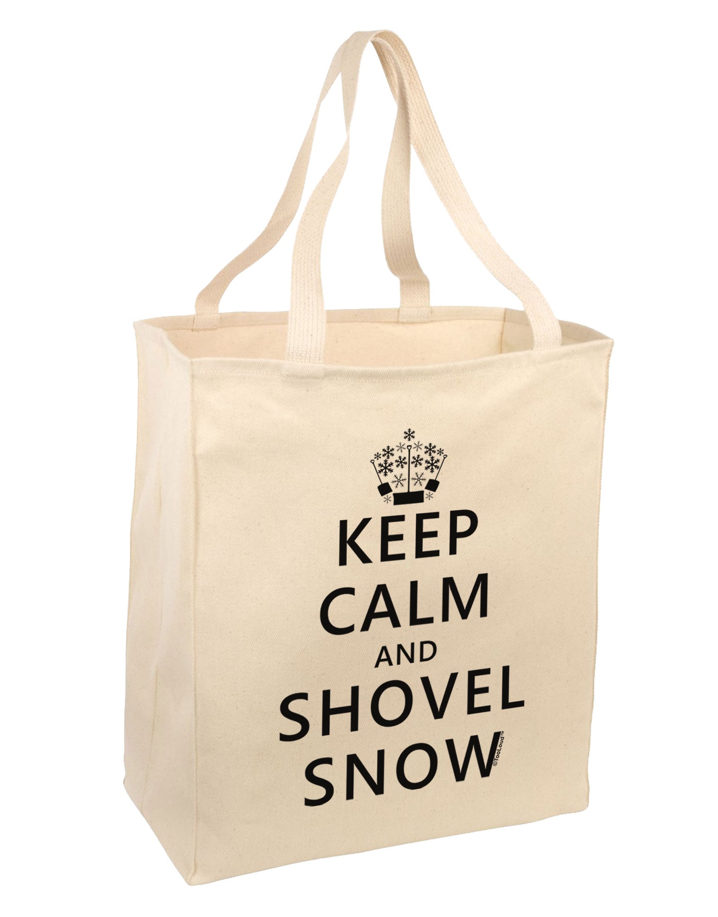 Keep Calm and Shovel Snow Large Grocery Tote Bag-Grocery Tote-TooLoud-Natural-Large-Davson Sales