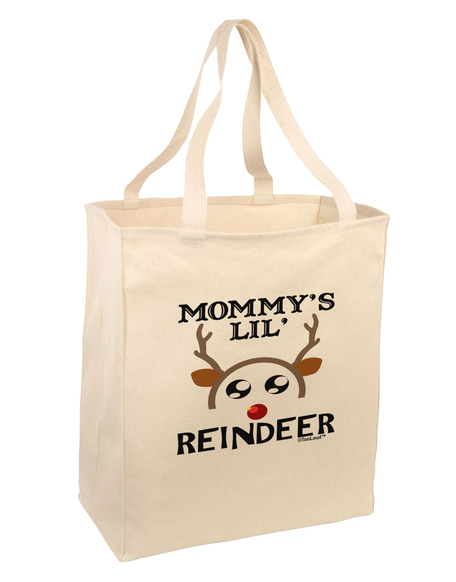 Mommy's Lil Reindeer Boy Large Grocery Tote Bag-Grocery Tote-TooLoud-Natural-Large-Davson Sales