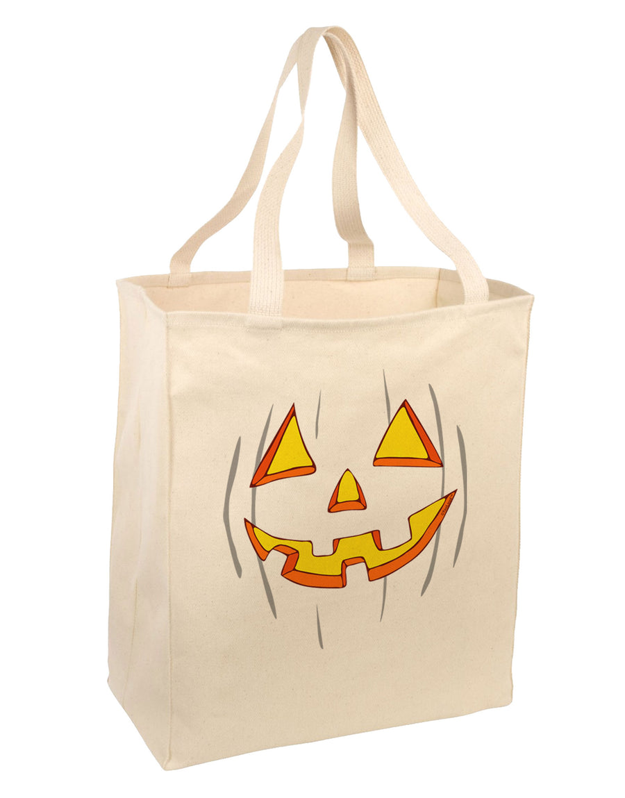 Halloween Glow Smiling Jack O Lantern Large Grocery Tote Bag-Grocery Tote-TooLoud-Natural-Large-Davson Sales