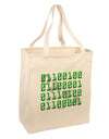 Binary Data Green Large Grocery Tote Bag-Natural-Grocery Tote-TooLoud-Natural-Large-Davson Sales