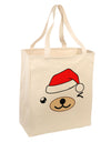 Kyu-T Face Beartholomew Santa Boy Bear Large Grocery Tote Bag-Grocery Tote-TooLoud-Natural-Large-Davson Sales